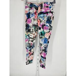 Zeza B Women's Mid Rise Multicolor Floral Elastic Waist Pocket Pant Size S